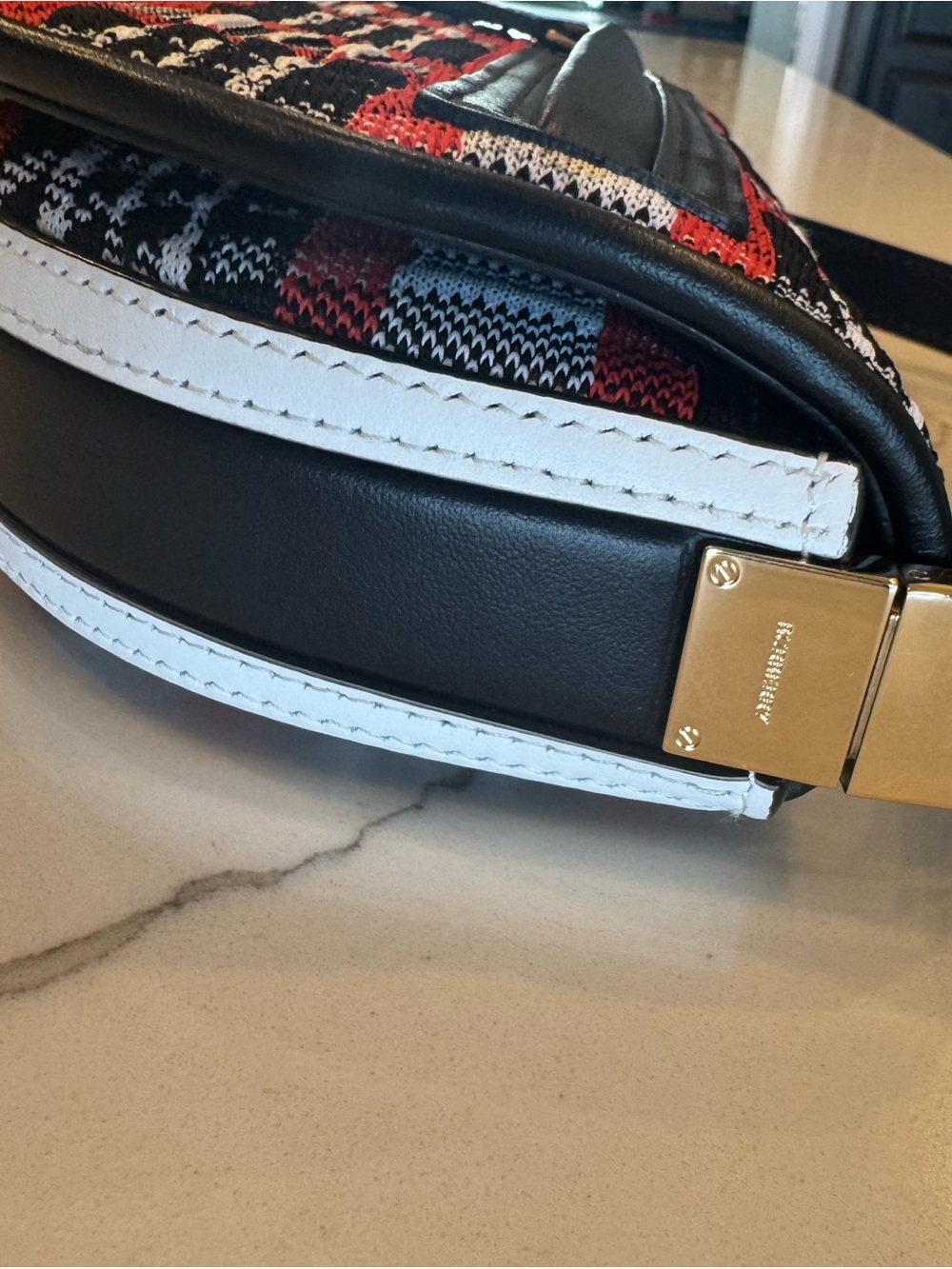 Burberry Red Black White Plaid Mini Shoulder Bag - Picture 10 of 12